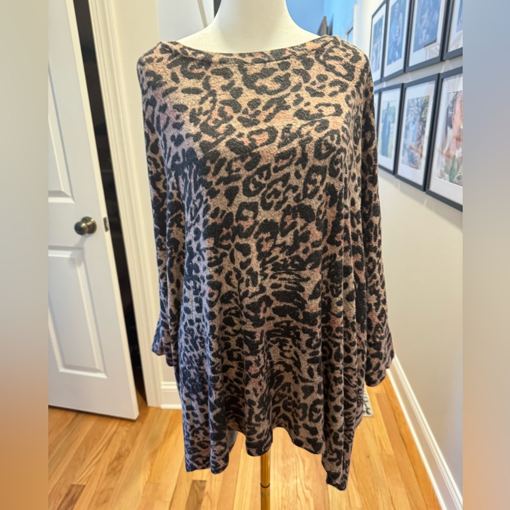 Rain Leopard Sweater Poncho - Picture 8 of 8